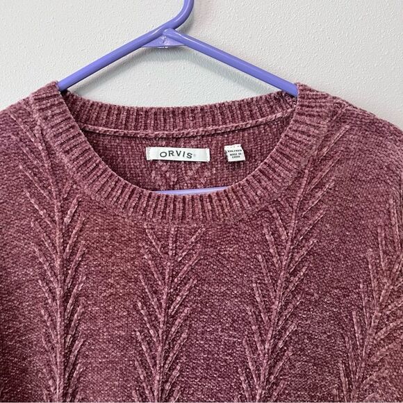 Orvis Dusty Pink Chenille Pullover Sweater Size XXL - Picture 2 of 7